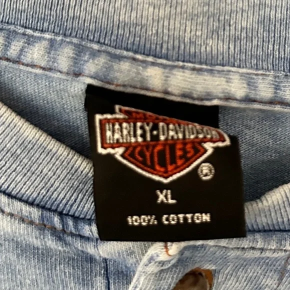 Vintage 90s Harley-Davidson Henley T-Shirt Sz XL Southern Nevada Las Vegas - Picture 5 of 6